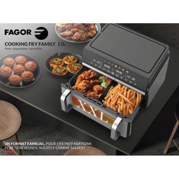 Image secondaire de Friteuse sans huile FAGOR - Airfryer FG10AF - Capacité 11L - Double cuves 5,5L - Séparateur amovible - 2200W