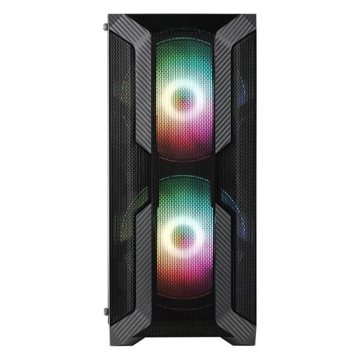ABKONCORE BOITIER PC H600X Sync Ramesses - Moyen Tour - éclairage RGB - Noir - Verre trempé - Format ATX (ABKO-H-600X-SYNC-200F)