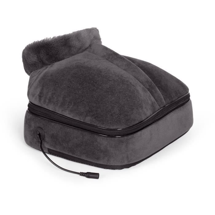 Masseur shiatsu 2 en 1 - LIVOO - DOS204 - Pieds et dos - 24 tetes - 3 vitesses - Avec ou sans chaleur - Gris