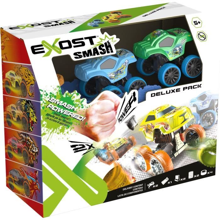 Pack Booster Duo : 2 petites voitures a friction, 1 booster + accessoires - EXOST SMASH - A partir de 5 ans