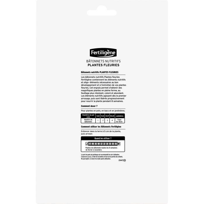 FERTILIGENE Batonnets Nutritifs Plantes Fleuries - 40 Batonnets
