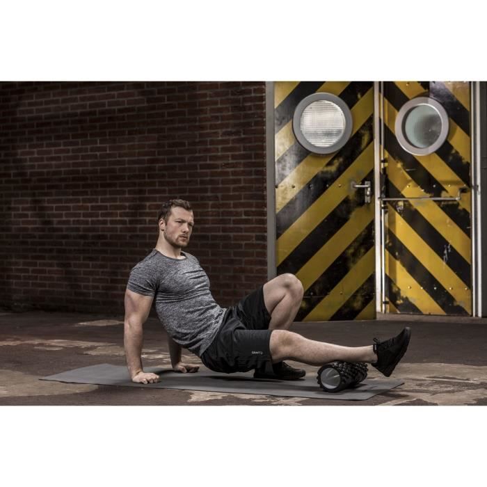 TUNTURI Tapis de Yoga en TPE 3mm Gris Anthracite, Ficelle Jaune