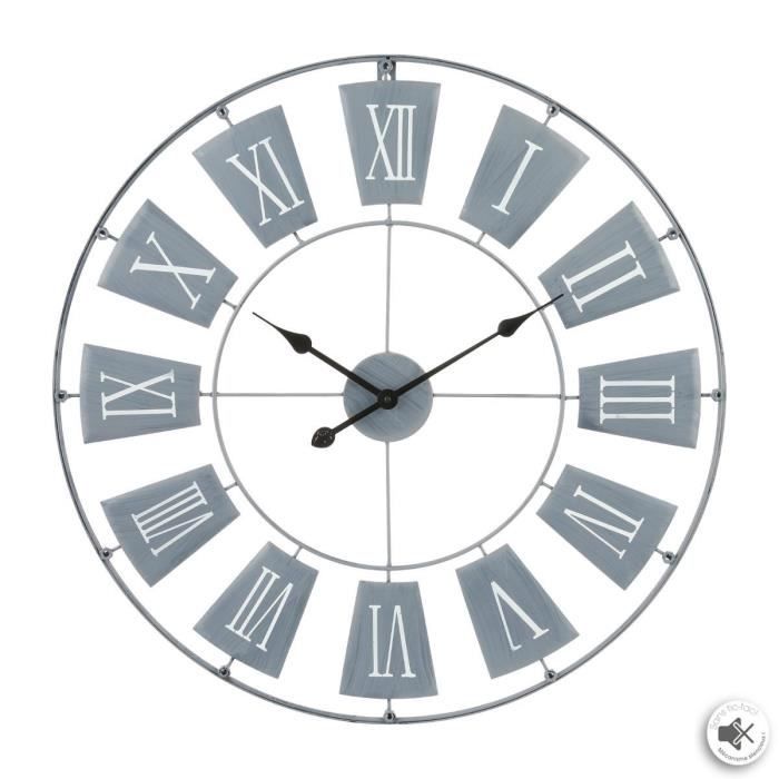 Horloge en métal - Ø76 cm - Gris clair