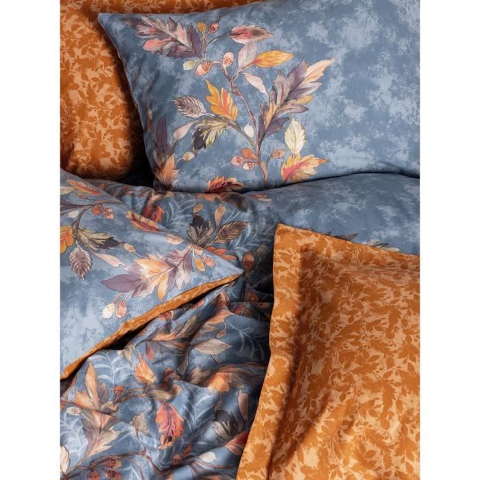 Image secondaire de Parure de lit - 1 housse de couette 220 x 240 cm + 2 taies d'oreiller 60 x 60 cm - 100% coton ranforcé - Moutarde