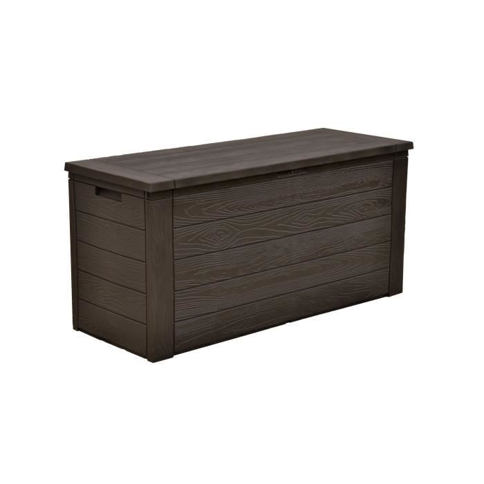 Image secondaire de Coffre de Rangement Extérieur TOOD en Résine - 300 L - Aspect Bois Marron