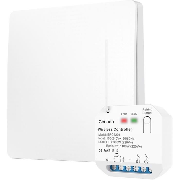 Modulo di illuminazione e set di interruttori - CHACON - 54666 - Senza fili - Senza batterie