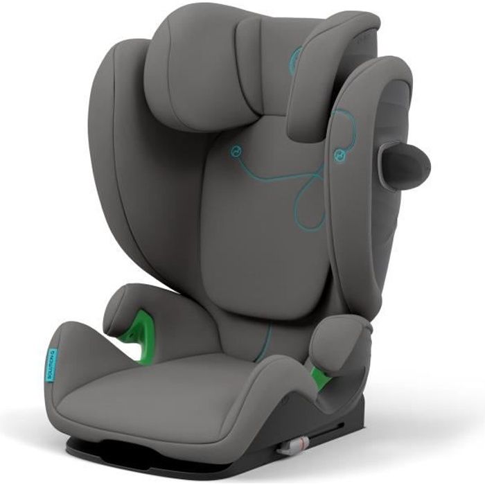 Cybex Siege auto Solution G i-Fix - Groupe 2/3 - De 3 a 12 ans - Fixation Isofix ou ceinture - Inclinable - Gris