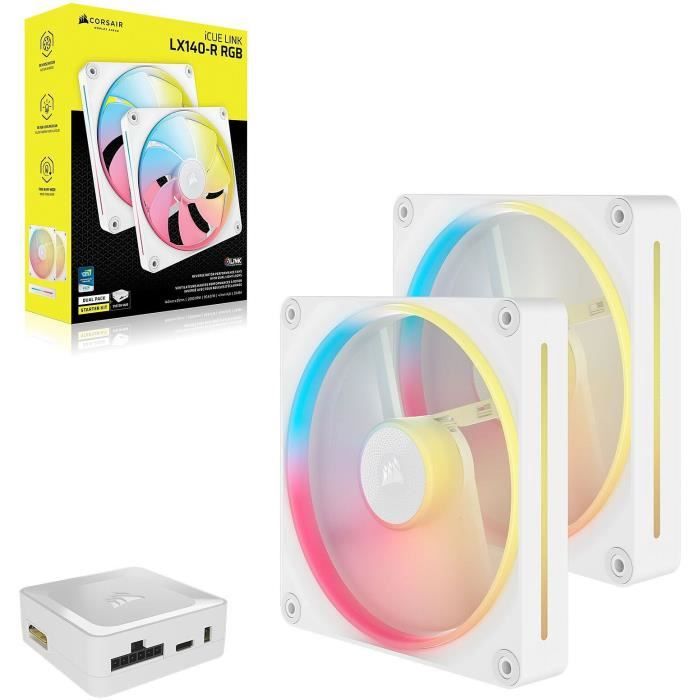 Image secondaire de Refroidissement PC - CORSAIR - CO-9051056-WW - iCUE LINK LX140R RGB white Dual Fan