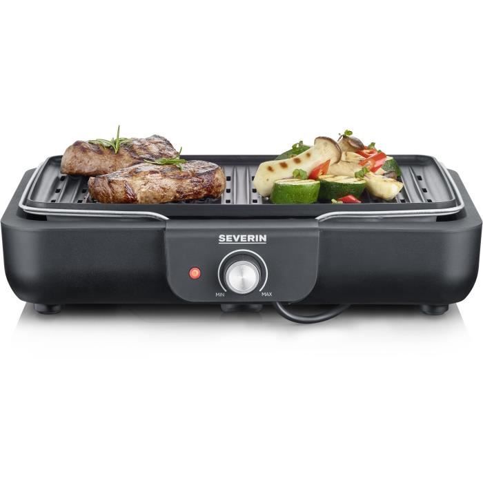 Barbecue elettrico da tavolo - SEVERIN - PG8556 - Plancha grill con piastra rigata antiaderente