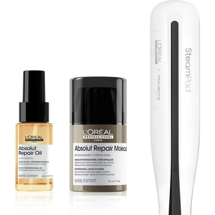 Plancha de vapor + 2 tratamientos - L'OR�AL - Steampod 3.0 X Absolut Repair Oil X Absolut Repair Molecular Mask