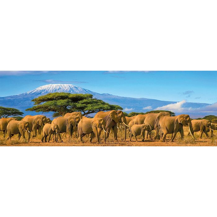 Image secondaire de Puzzle panoramique Nathan - Troupeau d'éléphants, 500 pièces