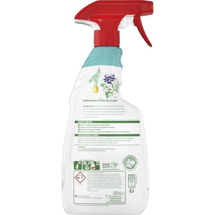 AJAX Produit Ménager Multi Surfaces Maison Pure Désinfectant Fleurs de Sureau Spray - 500 ml