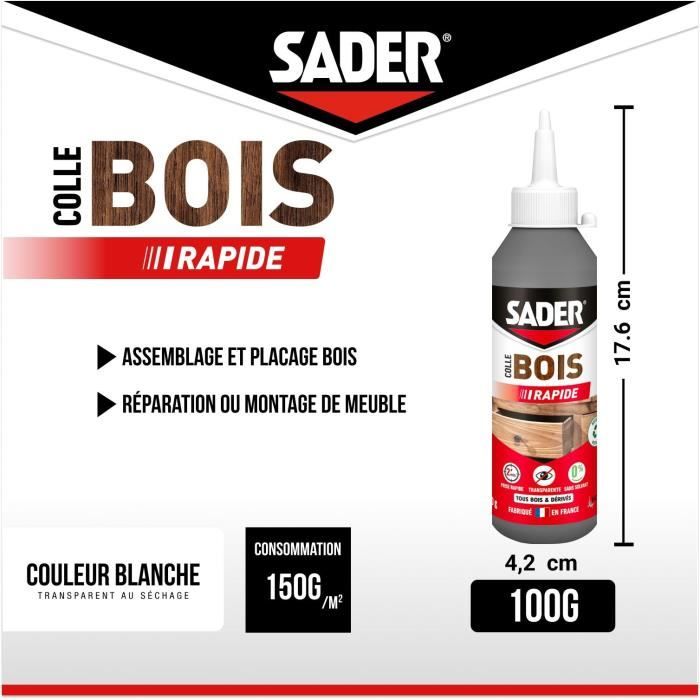 Image secondaire de Colle à Bois SADER - Prise Rapide 2 min - Biberon 100 g