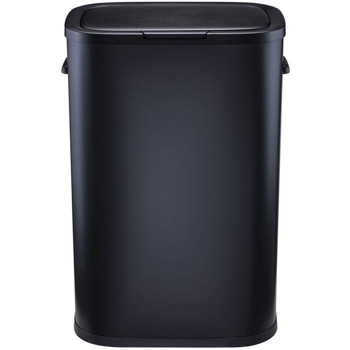 Poubelle de Cuisine 60L Portland en Acier Inox Noir avec Ouverture Push