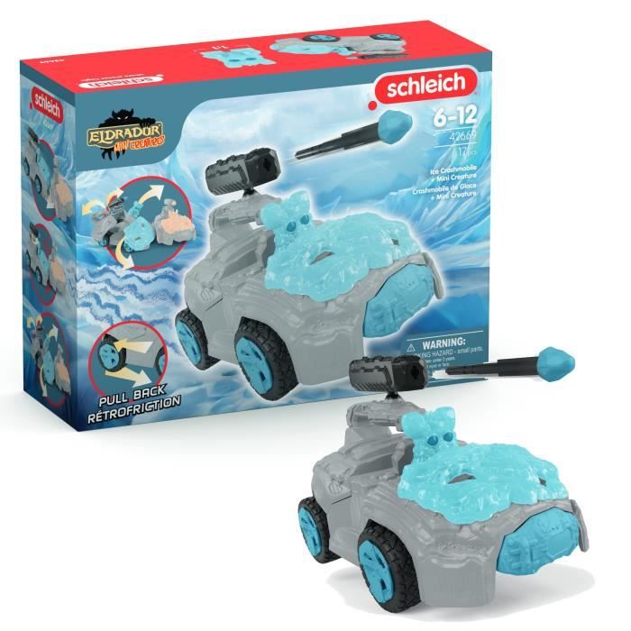 SCHLEICH - 42669 ELDRADOR CREATURES Ice Crashmobile con Mini Creatura - Set di auto con figura fantastica