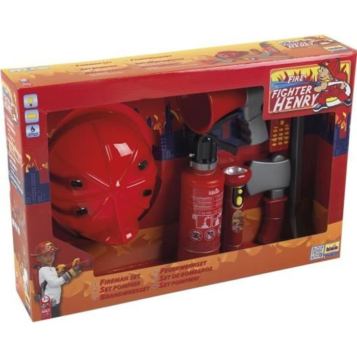 Klein - 8967 - Set de pompier avec casque américain, 7 pieces