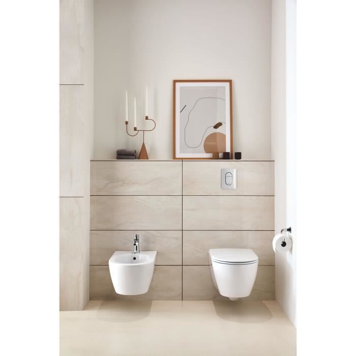 GROHE Cuvette WC suspendue, Essence Ceramic, sans rebord, traitement anti-calcaire et anti-bactérien Pure Guard, caréné, 3957100H