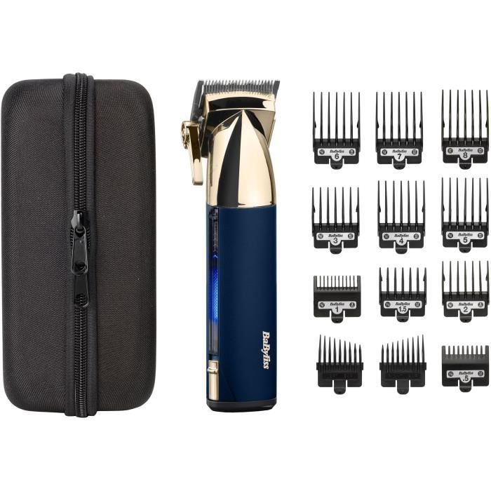 Cortapelos inal�mbrico - BABYLISS - E992E Super-X Metal - 3 h de duraci�n de la bater�a - Edici�n Gold & Navy