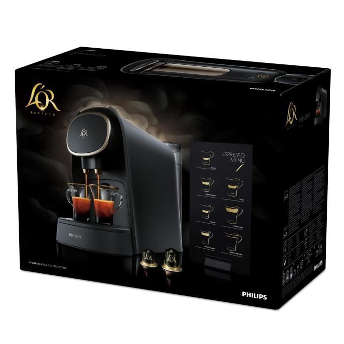 Machine a café a capsules double espresso PHILIPS L'Or Barista LM8016/90 - Noir Mat et Finition métallisée