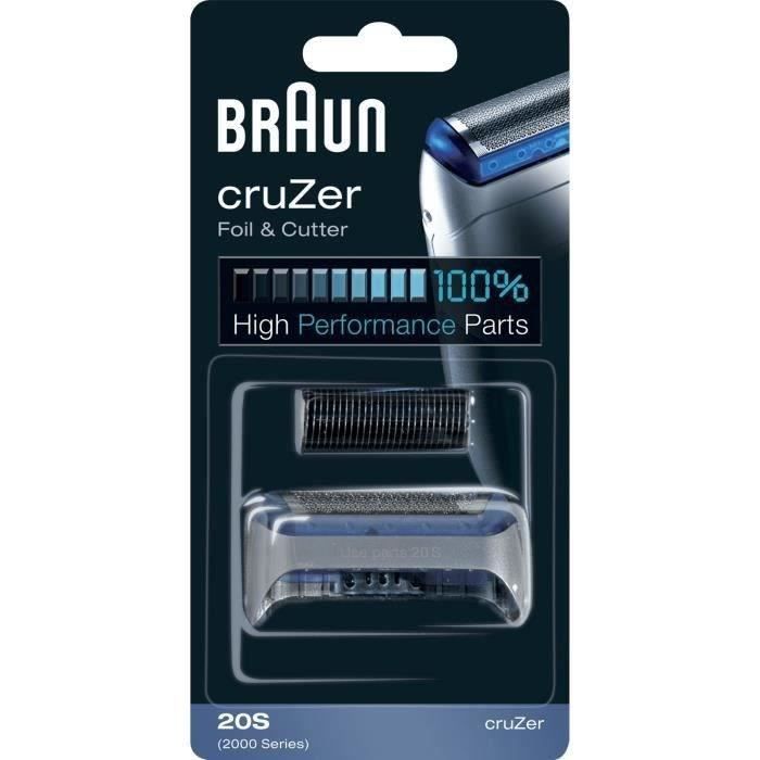 Braun CruZer Piece de Rechange Pour Rasoir Électrique Argentée, Compatible avec les rasoirs cruZer, 20S