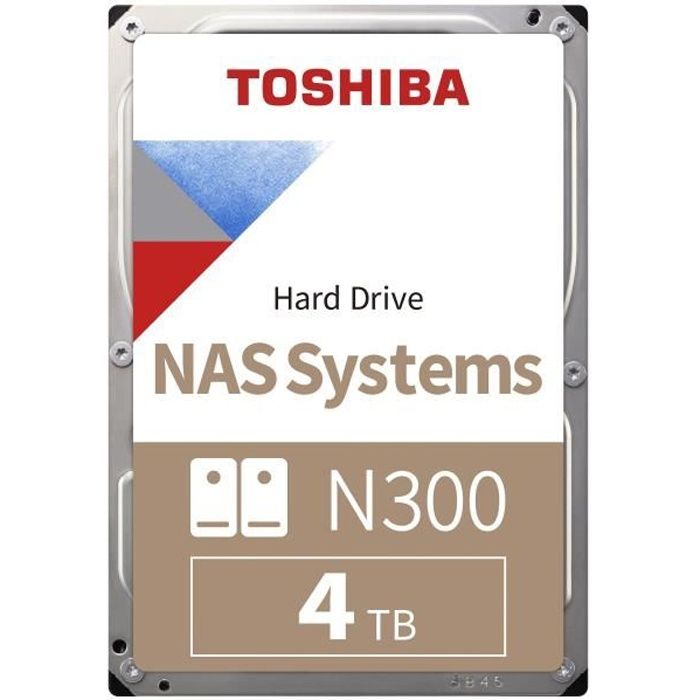 TOSHIBA - Disque dur Interne - N300 - 4To - 7200 tr/min - 3.5 Boite Retail (HDWQ140EZSTA)