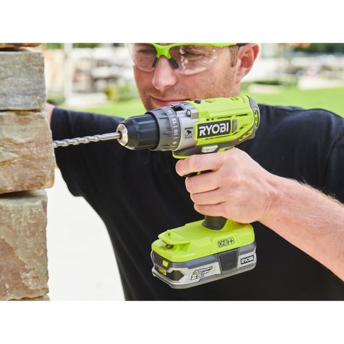 Image secondaire de Perceuse-visseuse a percussion sans fil compacte - RYOBI - R18PD2-215G - 18V - Mandrin 10 mm - 2 batteries 1,5 Ah & chargeur 1,5