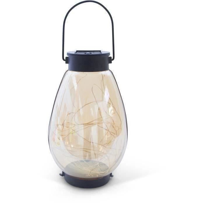 Lanterna solare - GARDEN ID Bali - Ø14 H23 cm - Illuminazione 6-8 ore - Sospensione versatile - Batteria AAA ricaricabile.