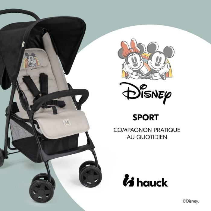 Image secondaire de HAUCK - Poussette canne - SPORT - Pliable & Inclinable - Capote Pare-Soleil - 4 roues - Mickey & Minnie