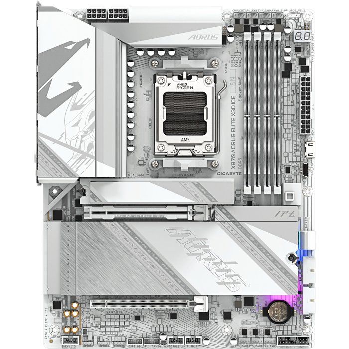 Carte Mère GIGABYTE X870 A ELITE X ICE - ATX, DDR5, PCIe 5.0