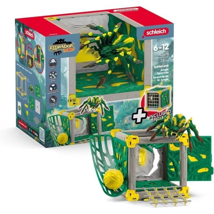 BattleCave Jungle Tarantula, Espansione Arena, SCHLEICH 42678 Creature Eldrador, 7 anni
