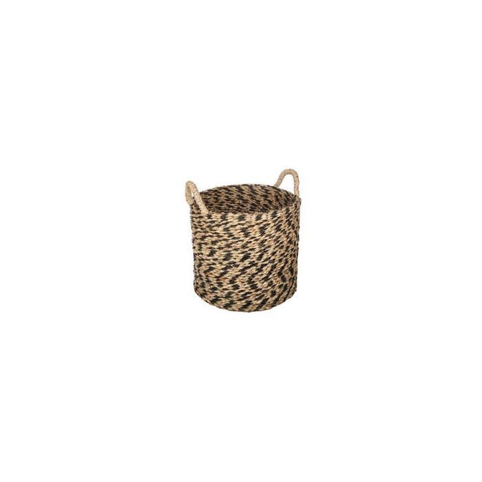 Set de 3 paniers ronds en seagrass - Multicolore
