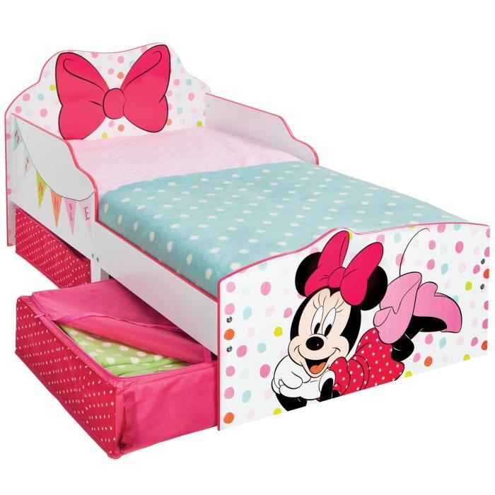 Minnie Mouse - Lit 70x140cm pour enfants avec espace de rangement sous le lit