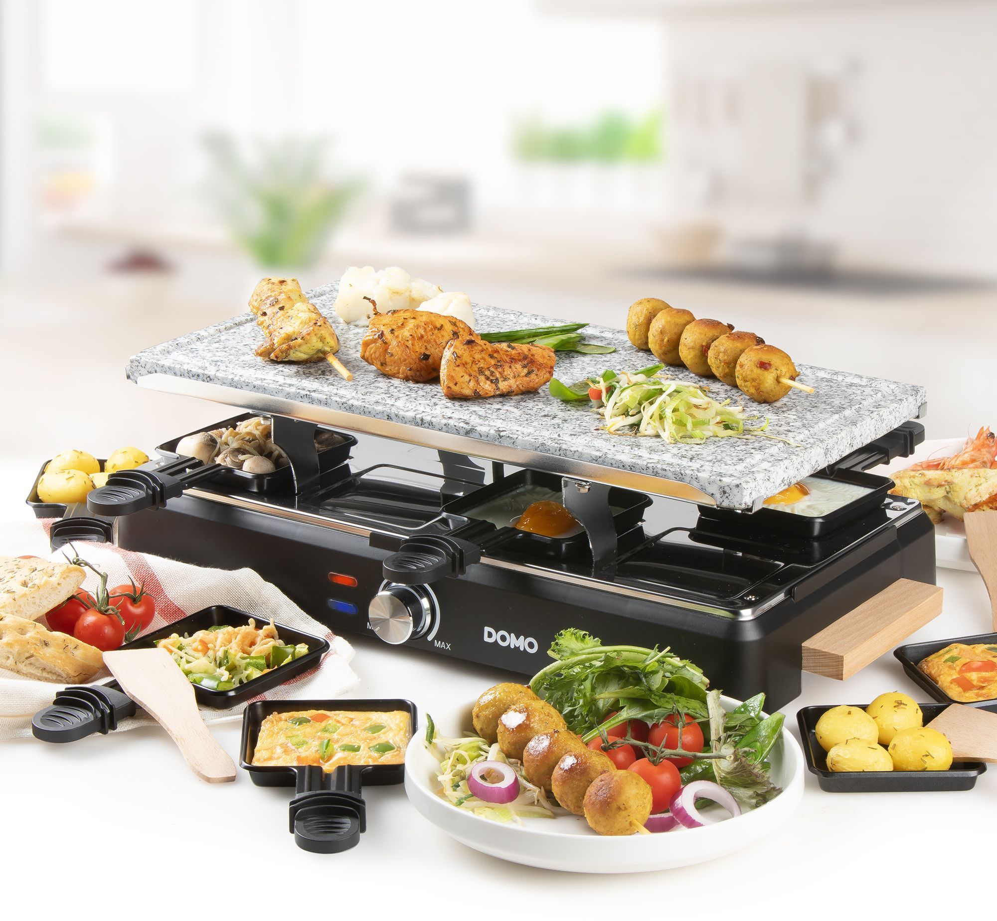 Image secondaire de Appareil a raclette - DOMO - DO9262G - 8 personnes - Pierre a cuire - Gril - 1400 W