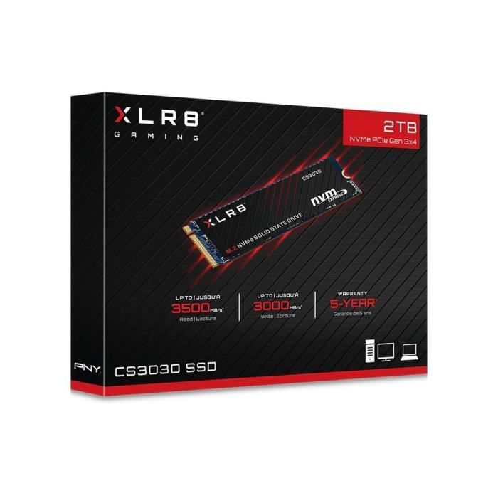 PNY - SSD Interne - CS3030 - 2To - M.2 NVMe (M280CS3030-2TB-RB)