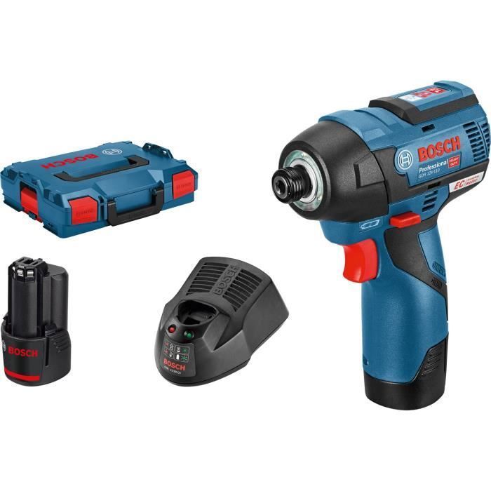 Avvitatore ad impulsi Bosch Professional GDR 12V-110 + 2 batterie 3,0 Ah in L-BOXX - 06019E0005