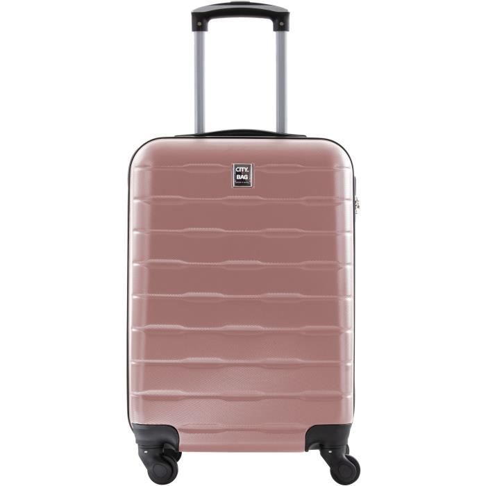 CITY BAG Valise Cabine Ultralight ABS 4 Roues Rose