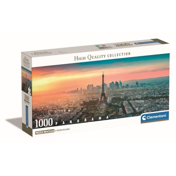 Clementoni - 1000p Panorama Paris - 98 x 33 cm - With poster