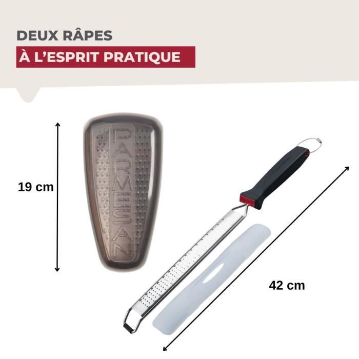 Image secondaire de Duo Râpe à zeste et Râpe à parmesan - FACKELMANN - Acier inoxydable - 42 et 19 cm