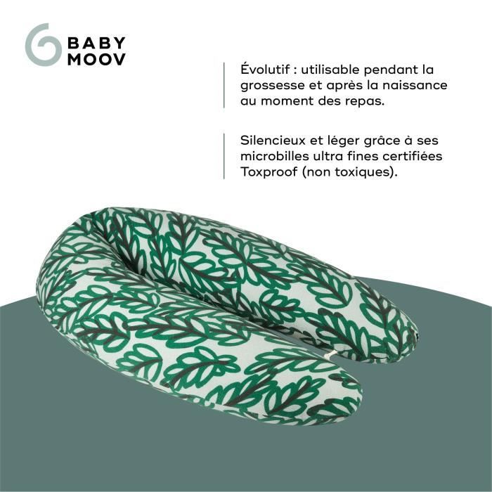 Babymoov B.LOVE Coussin de Maternité & Allaitement avec Remplissage Microbilles ultra-fines - Made in Europe, Vert