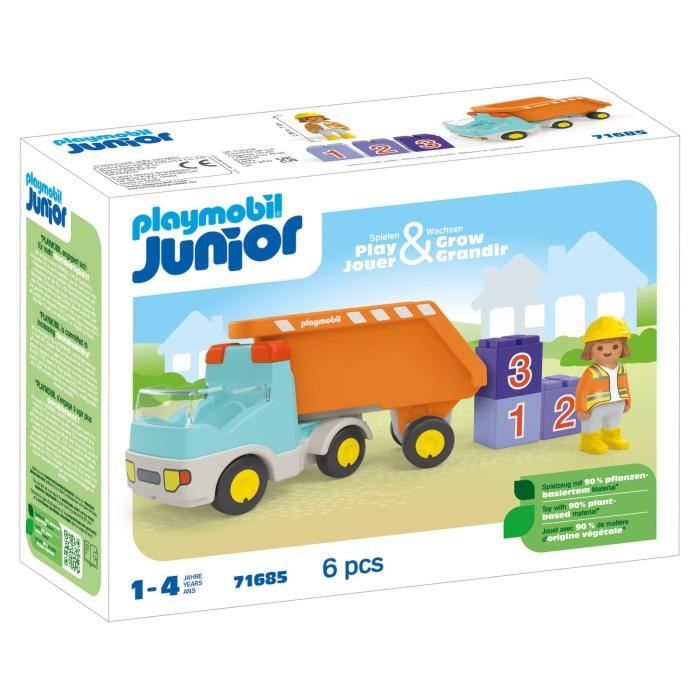 PLAYMOBIL Junior 71685 Dump Truck, Ages 12 months and up