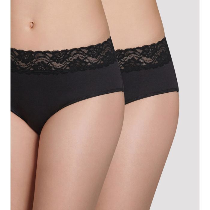 DIM Culotte Maxi Coton Plus Feminine X2 Noir