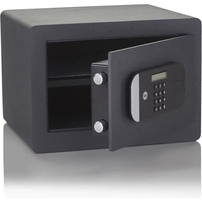 YALE Cassaforte di alta sicurezza con serratura elettronica (certificata SKG), dimensioni domestiche H.25 x L.35 x P.30 cm (18,6 L)