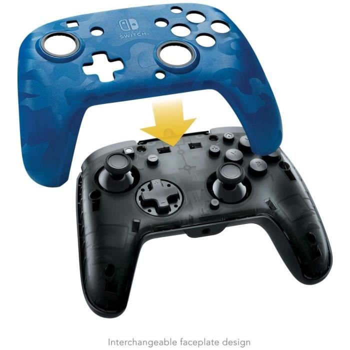 PDP Afterglow Manette Filaire Camouflage Bleu Pour Nintendo Switch - Licence Officielle