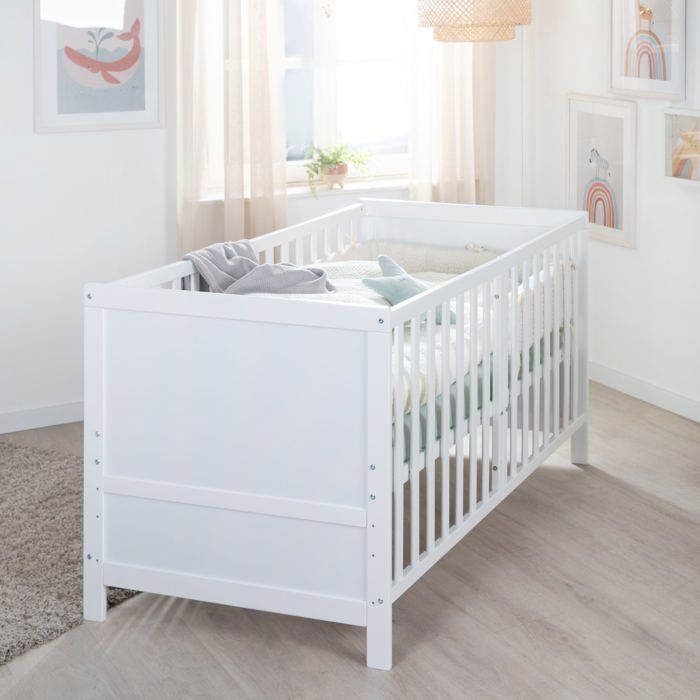 Image secondaire de Lit bébé évolutif Easy Sleep 70x140 cm en blanc laqué