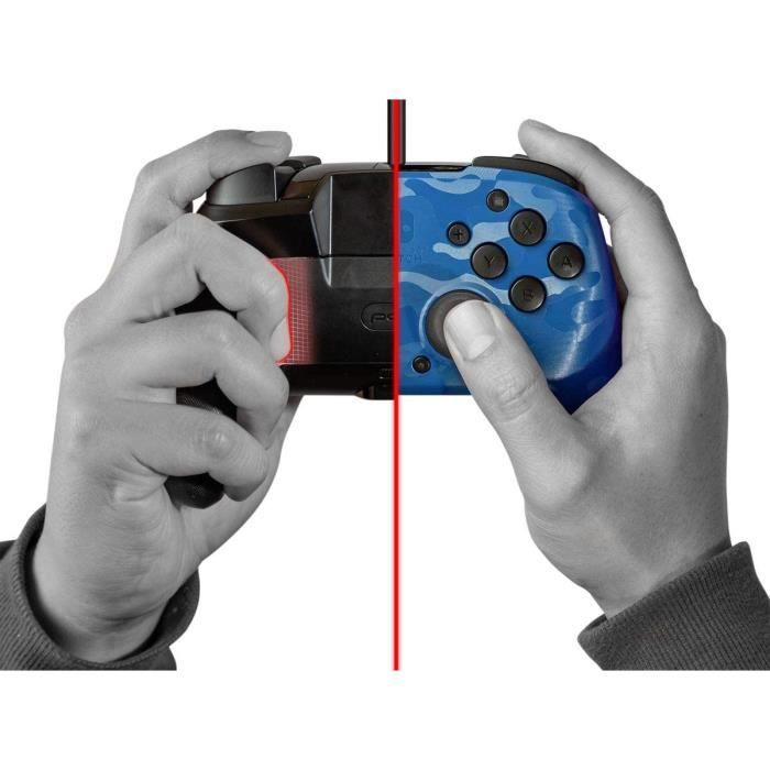 PDP Afterglow Manette Filaire Camouflage Bleu Pour Nintendo Switch - Licence Officielle