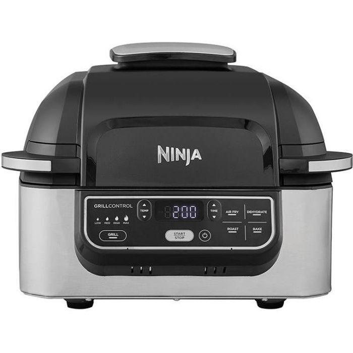 NINJA FOODI AG301EU - Grill da interno - Tecnologia Cyclonic Air - 5 modalità di cottura preprogrammate - Fino a 265° - 1760W