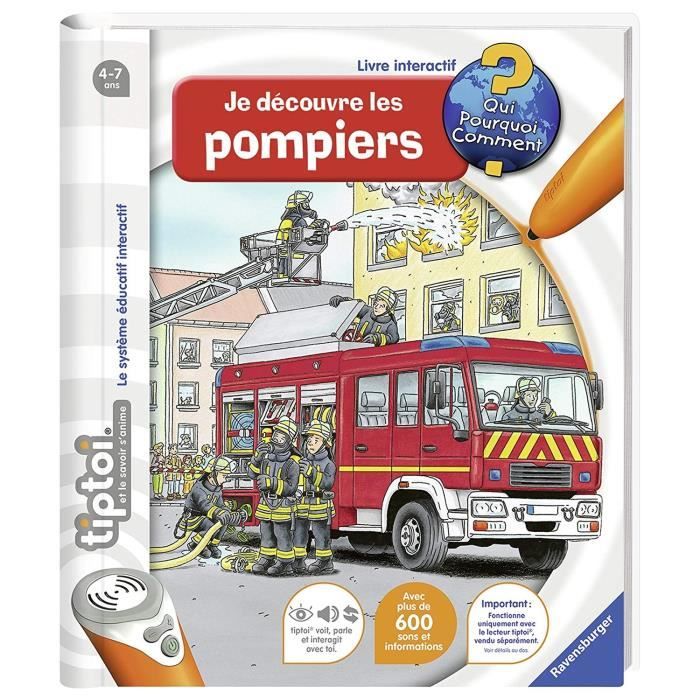 Livre électronique éducatif tiptoi - Je découvre les pompiers - Ravensburger - Mixte - A partir de 4 ans