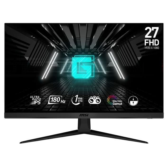 Schermo PC Gamer - MSI - G2712F - 27 - Pannello IPS veloce - FHD - 1 ms - 180 Hz - Sincronizzazione adattiva - DP + HDMI - Compatibile VESA