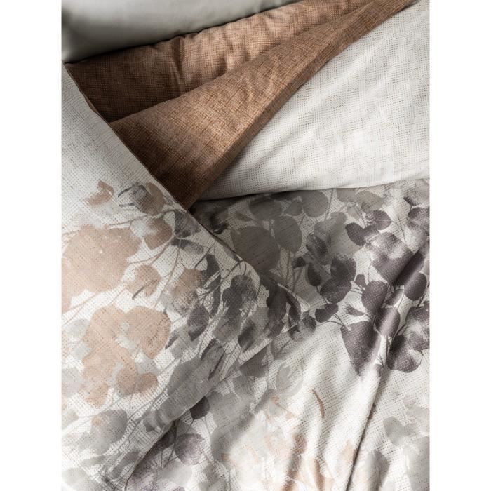 Image secondaire de Parure de lit - 1 housse de couette 220 x 240 cm + 2 taies d'oreiller 60 x 60 cm - Satiné 100% coton - Gris
