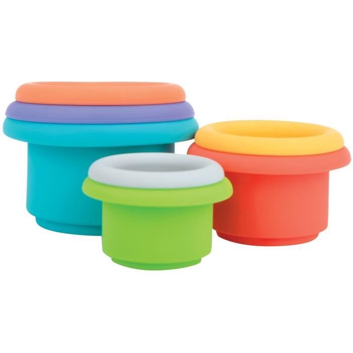 Image secondaire de Gobelets de bain empilables - NUBY - Silicone - 5 couleurs - 5 formes